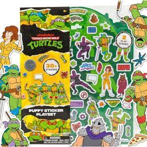 Nickelodeon TMNT Puffy Sticker Playset Kids OS Green New 30+ Reusable Stickers